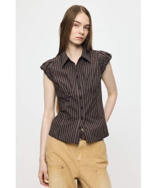 MOUSSY(マウジー)の「PUFF CAP SLEEVE ブラウス(シャツ/ブラウス・レディース・ブラウン/ライトブルー/アイボリー・1/2)」の4枚目の写真