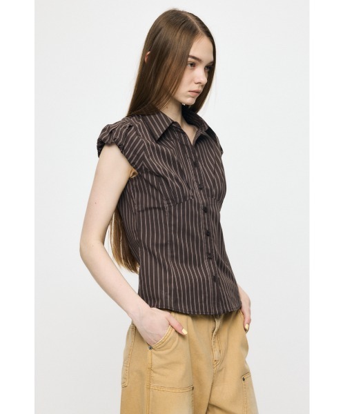 MOUSSY(マウジー)の「PUFF CAP SLEEVE ブラウス(シャツ/ブラウス・レディース・ブラウン/ライトブルー/アイボリー・1/2)」の8枚目の写真