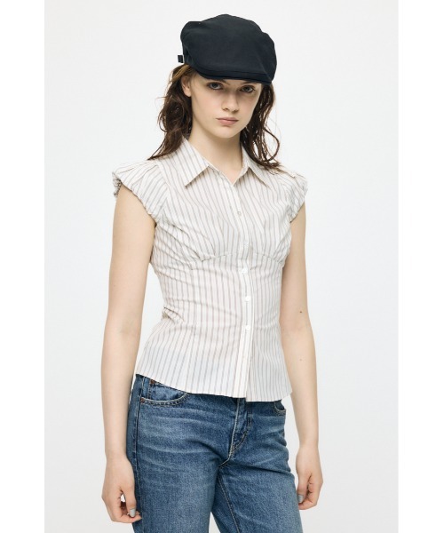 MOUSSY(マウジー)の「PUFF CAP SLEEVE ブラウス(シャツ/ブラウス・レディース・ブラウン/ライトブルー/アイボリー・1/2)」の15枚目の写真
