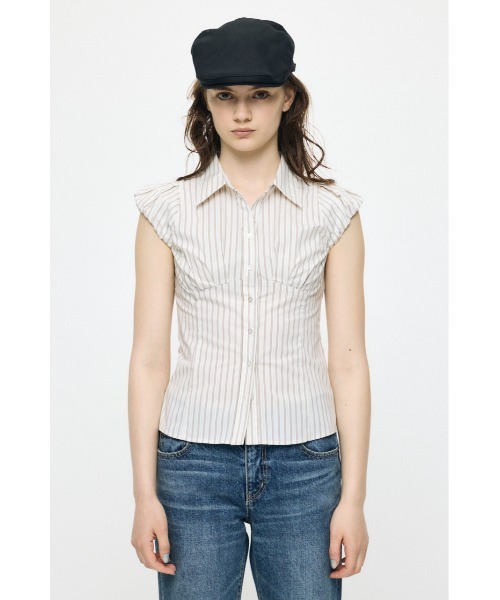 MOUSSY(マウジー)の「PUFF CAP SLEEVE ブラウス(シャツ/ブラウス・レディース・ブラウン/ライトブルー/アイボリー・1/2)」の16枚目の写真