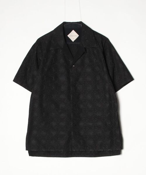 ETHOSENS(エトセンス)の「【ETHOSENS/エトセンス】Embroidly SS shirt(シャツ/ブラウス・メンズ・ブラック・1)」の1枚目の写真