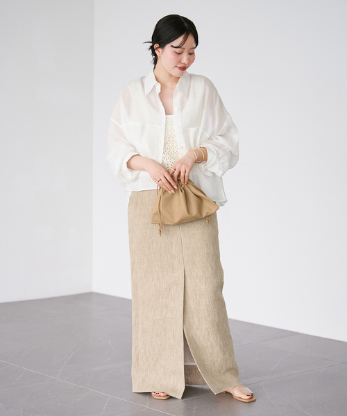 plage(プラージュ)の「《追加》RAMIE LYOCELL CROPPED シャツ 3(シャツ/ブラウス・レディース・ピンク・FREE)」の7枚目の写真