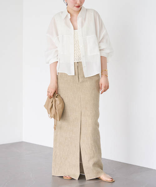 plage(プラージュ)の「《追加》RAMIE LYOCELL CROPPED シャツ 3(シャツ/ブラウス・レディース・ピンク・FREE)」の8枚目の写真