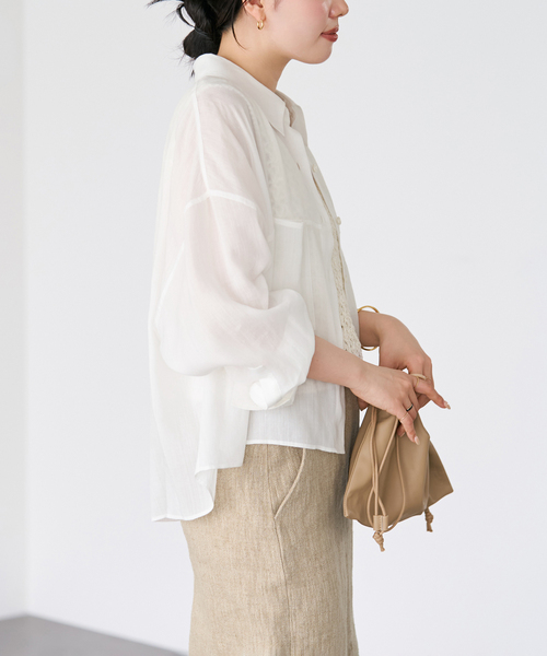 plage(プラージュ)の「《追加》RAMIE LYOCELL CROPPED シャツ 3(シャツ/ブラウス・レディース・ピンク・FREE)」の14枚目の写真