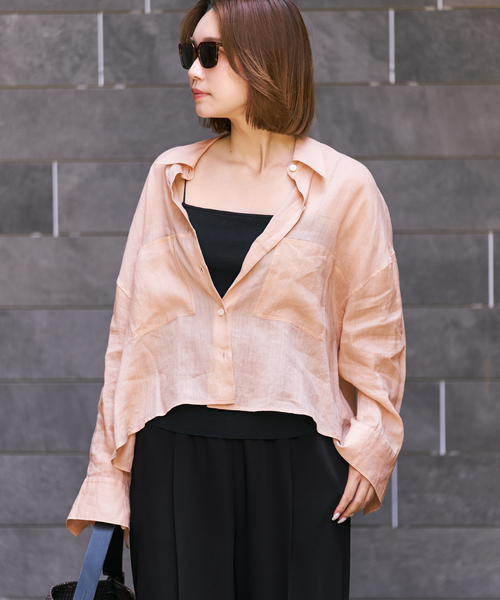 plage(プラージュ)の「《追加》RAMIE LYOCELL CROPPED シャツ 3(シャツ/ブラウス・レディース・ピンク・FREE)」の18枚目の写真