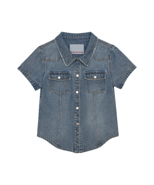 AMESWORLDWIDE（アメスワールドワイド）の「DENIM SHORTSLEEVE SHIRTS BLUE（シャツ/ブラウス・レディース・その他・FREE）」の7枚目の写真