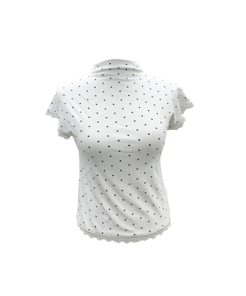 ALLuRing ChaRm(アリュリングチャーム)の「French Sleeve Dot Lace T-Shirt / フレンチスリーブ ドットレースTシャツ(Tシャツ/カットソー・レディース・ホワイト・FREE)」の10枚目の写真