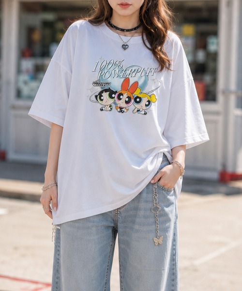 JOHN'S CLOSET(ジョンズクローゼット)の「【s】〔THE POWERPUFF GIRLS / パワパフガールズ〕アソートデザインインクジェットプリントTシャツ(Tシャツ/カットソー・レディース・ブラック系4/ホワイト系4/ホワイト系1/ホワイト系3/ホワイト系2/ブラック系2/ブラック系3/ブラック系1・LARGE/MEDIUM)」の3枚目の写真