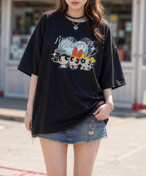 JOHN'S CLOSET(ジョンズクローゼット)の「【s】〔THE POWERPUFF GIRLS / パワパフガールズ〕アソートデザインインクジェットプリントTシャツ(Tシャツ/カットソー・レディース・ブラック系4/ホワイト系4/ホワイト系1/ホワイト系3/ホワイト系2/ブラック系2/ブラック系3/ブラック系1・LARGE/MEDIUM)」の7枚目の写真