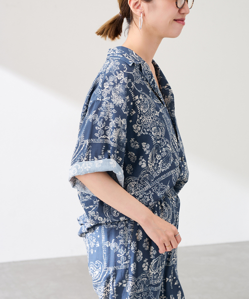 FRAMeWORK（フレームワーク）の「COUTURE D`ADAM/クチュールドアダム bandana print シャツ（シャツ/ブラウス・レディース・ネイビー・FREE）」の7枚目の写真