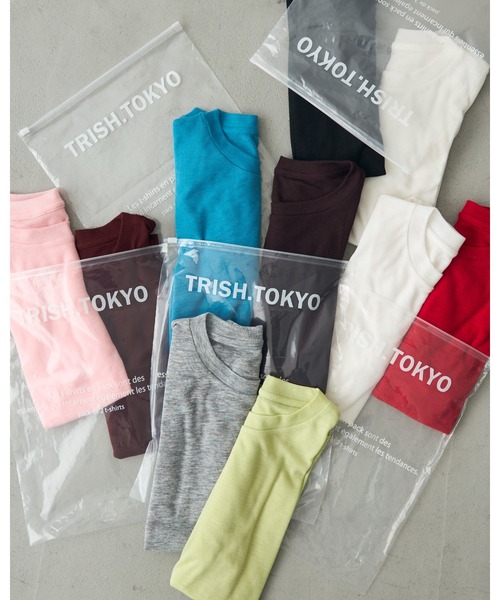 Trish(トリッシュ)の「Pack de 2 T-shirts(Tシャツ/カットソー・レディース・ボルドー/イエロー/ブルー/ブラック/レッド/ホワイト・LARGE/MEDIUM)」の1枚目の写真