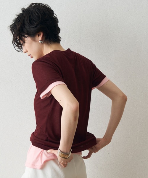 Trish(トリッシュ)の「Pack de 2 T-shirts(Tシャツ/カットソー・レディース・ボルドー/イエロー/ブルー/ブラック/レッド/ホワイト・LARGE/MEDIUM)」の22枚目の写真