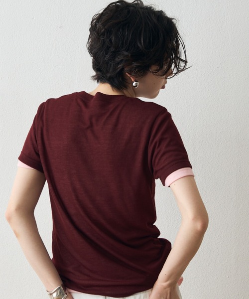 Trish(トリッシュ)の「Pack de 2 T-shirts(Tシャツ/カットソー・レディース・ボルドー/イエロー/ブルー/ブラック/レッド/ホワイト・LARGE/MEDIUM)」の21枚目の写真