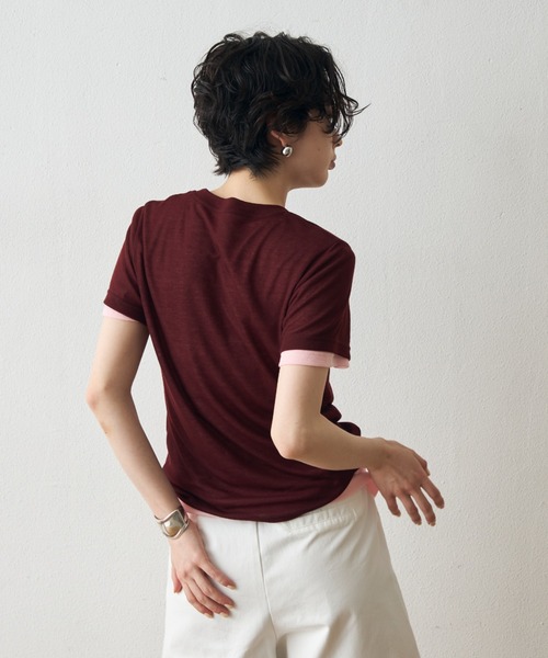 Trish(トリッシュ)の「Pack de 2 T-shirts(Tシャツ/カットソー・レディース・ボルドー/イエロー/ブルー/ブラック/レッド/ホワイト・LARGE/MEDIUM)」の20枚目の写真