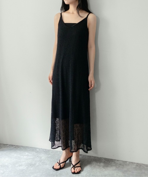 on:nue(オンニュ)の「【on:nue】カラミレースキャミワンピース/2026 SS COLLECTION(ワンピース・レディース・アイボリー/ブラック/ホワイト・FREE)」の4枚目の写真