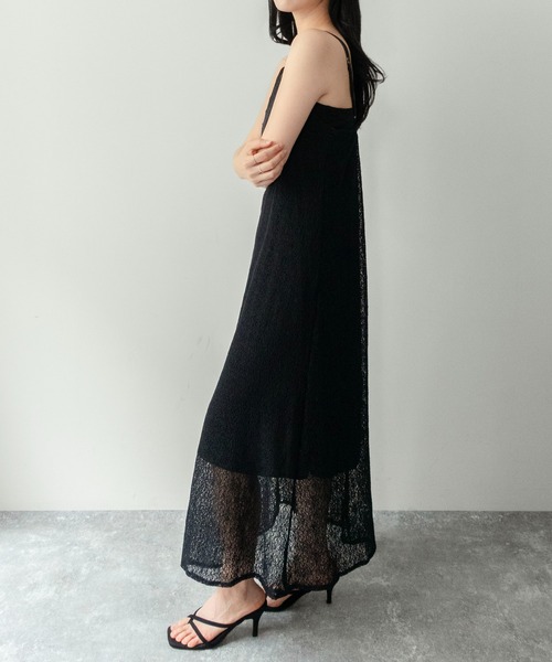 on:nue(オンニュ)の「【on:nue】カラミレースキャミワンピース/2026 SS COLLECTION(ワンピース・レディース・アイボリー/ブラック/ホワイト・FREE)」の5枚目の写真