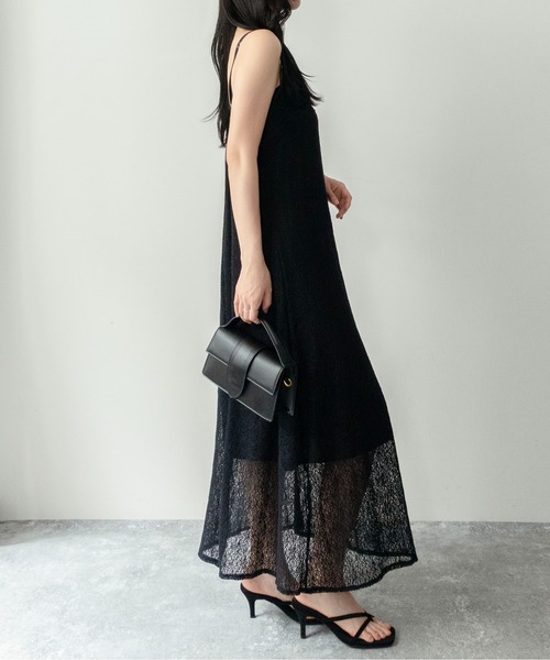 on:nue(オンニュ)の「【on:nue】カラミレースキャミワンピース/2026 SS COLLECTION(ワンピース・レディース・アイボリー/ブラック/ホワイト・FREE)」の6枚目の写真