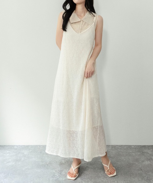 on:nue(オンニュ)の「【on:nue】カラミレースキャミワンピース/2026 SS COLLECTION(ワンピース・レディース・アイボリー/ブラック/ホワイト・FREE)」の17枚目の写真