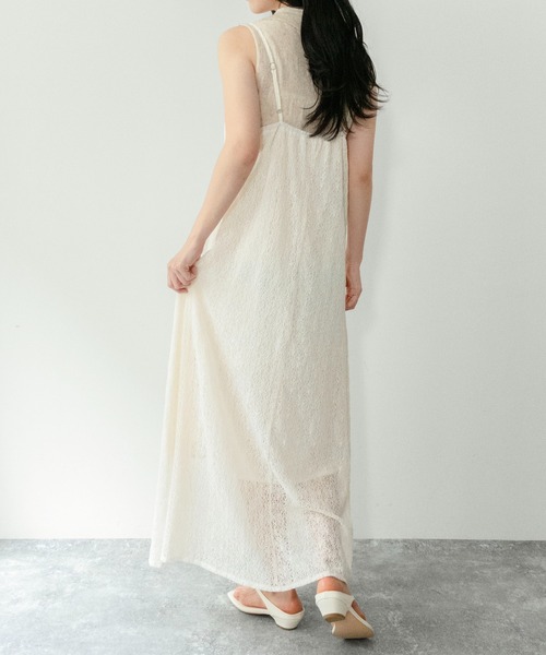 on:nue(オンニュ)の「【on:nue】カラミレースキャミワンピース/2026 SS COLLECTION(ワンピース・レディース・アイボリー/ブラック/ホワイト・FREE)」の18枚目の写真