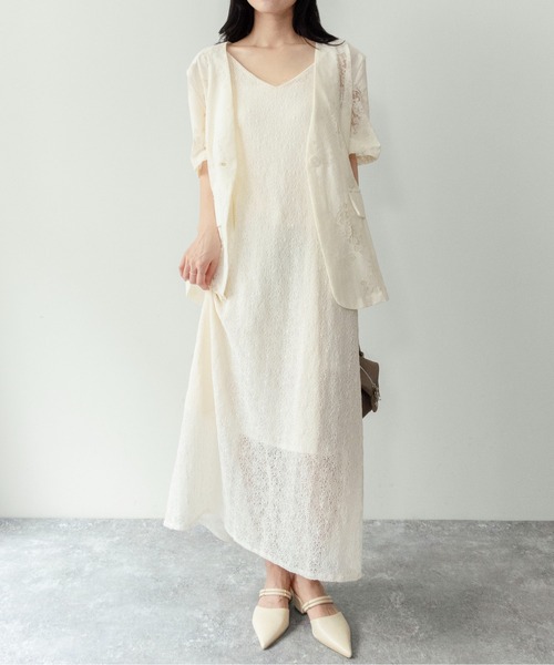 on:nue(オンニュ)の「【on:nue】カラミレースキャミワンピース/2026 SS COLLECTION(ワンピース・レディース・アイボリー/ブラック/ホワイト・FREE)」の16枚目の写真
