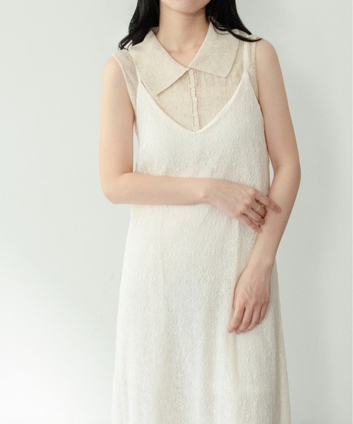 on:nue(オンニュ)の「【on:nue】カラミレースキャミワンピース/2026 SS COLLECTION(ワンピース・レディース・アイボリー/ブラック/ホワイト・FREE)」の20枚目の写真