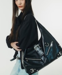 NOT KNOWING（ノットノーイング）の「Black Moto Hobo Bag, LEATHER（トートバッグ）」