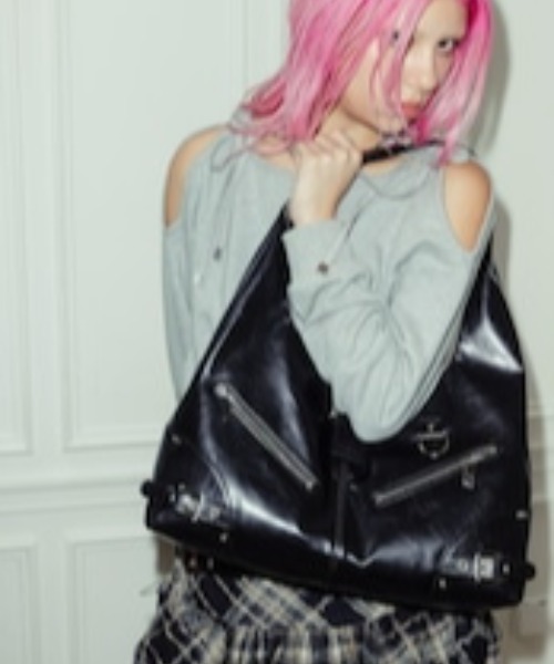 NOT KNOWING（ノットノーイング）の「Black Moto Hobo Bag（トートバッグ・レディース・ホワイト・FREE）」の15枚目の写真