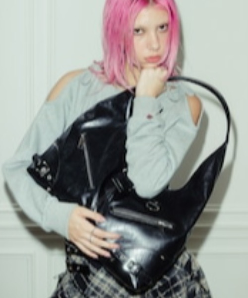 NOT KNOWING（ノットノーイング）の「Black Moto Hobo Bag（トートバッグ・レディース・ホワイト・FREE）」の16枚目の写真