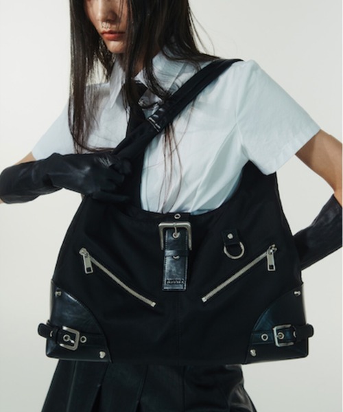 NOT KNOWING（ノットノーイング）の「Black Moto Hobo Bag（トートバッグ・レディース・ホワイト・FREE）」の21枚目の写真