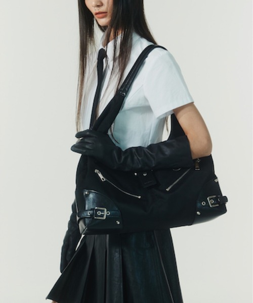 NOT KNOWING（ノットノーイング）の「Black Moto Hobo Bag（トートバッグ・レディース・ホワイト・FREE）」の22枚目の写真