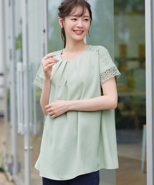 Tiaclasse(ティアクラッセ)の「ケミカルレースチュニック(Tシャツ/カットソー・レディース・ミント/ネイビー/ブラック・L/M/S)」の3枚目の写真
