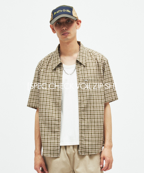 JOURNAL STANDARD(ジャーナルスタンダード)の「スペック チェック ボイル ジップ シャツ(シャツ/ブラウス・メンズ・ベージュ/ブラック/ブラウン/ブルー系その他・LARGE/MEDIUM)」の3枚目の写真