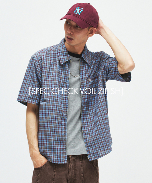 JOURNAL STANDARD(ジャーナルスタンダード)の「スペック チェック ボイル ジップ シャツ(シャツ/ブラウス・メンズ・ベージュ/ブラック/ブラウン/ブルー系その他・LARGE/MEDIUM)」の4枚目の写真