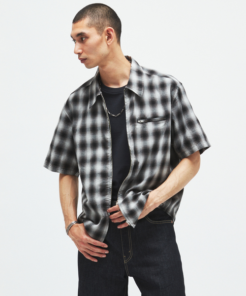 JOURNAL STANDARD(ジャーナルスタンダード)の「スペック チェック ボイル ジップ シャツ(シャツ/ブラウス・メンズ・ベージュ/ブラック/ブラウン/ブルー系その他・LARGE/MEDIUM)」の20枚目の写真