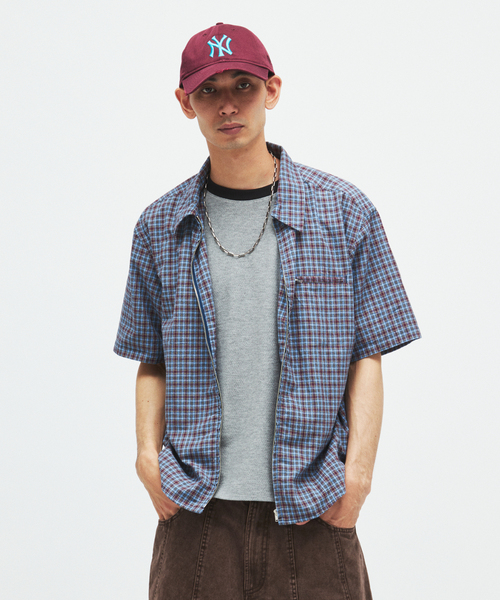 JOURNAL STANDARD(ジャーナルスタンダード)の「スペック チェック ボイル ジップ シャツ(シャツ/ブラウス・メンズ・ベージュ/ブラック/ブラウン/ブルー系その他・LARGE/MEDIUM)」の5枚目の写真