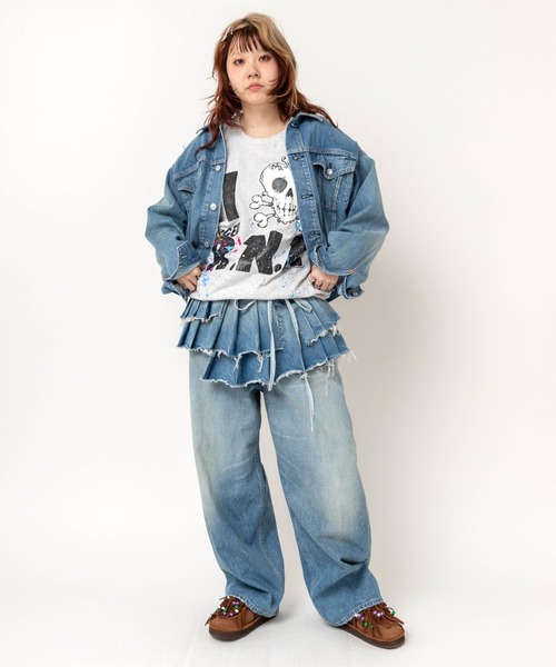 RNA(アールエヌエー)の「J2194 ワイドショートGジャン(デニムジャケット・レディース・ライトインディゴブルー・MEDIUM)」の5枚目の写真