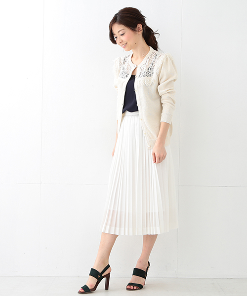 Kaon（カオン）の「KAON / レースヨーク ニットカーディガン（ニット/セーター・レディース・ホワイト系その他/ブラック・ONE SIZE）」の14枚目の写真