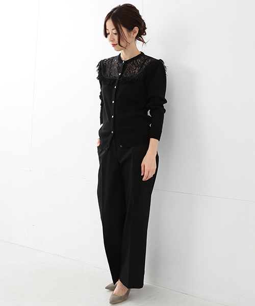 Kaon（カオン）の「KAON / レースヨーク ニットカーディガン（ニット/セーター・レディース・ホワイト系その他/ブラック・ONE SIZE）」の16枚目の写真