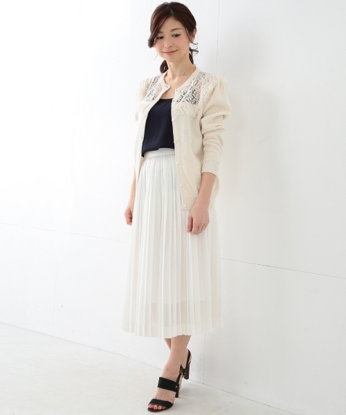 Kaon（カオン）の「KAON / レースヨーク ニットカーディガン（ニット/セーター・レディース・ホワイト系その他/ブラック・ONE SIZE）」の8枚目の写真