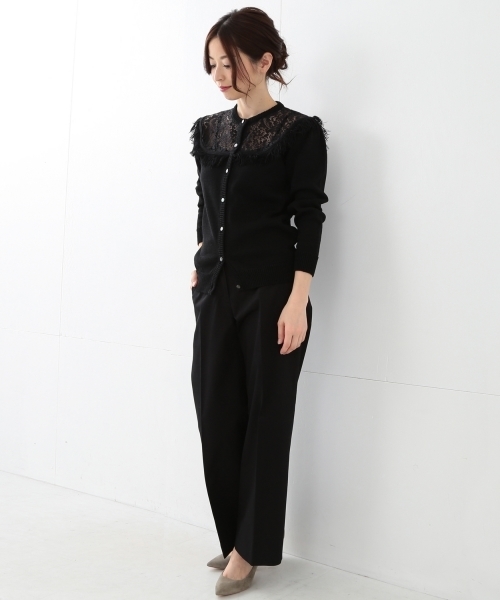 Kaon（カオン）の「KAON / レースヨーク ニットカーディガン（ニット/セーター・レディース・ホワイト系その他/ブラック・ONE SIZE）」の21枚目の写真