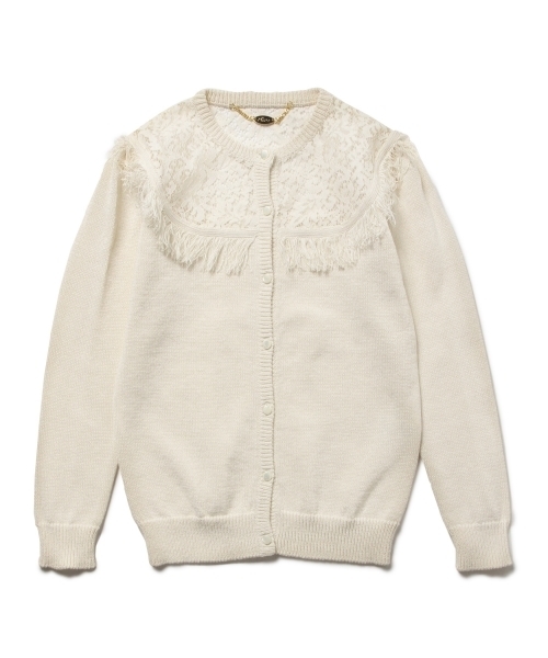 Kaon（カオン）の「KAON / レースヨーク ニットカーディガン（ニット/セーター・レディース・ホワイト系その他/ブラック・ONE SIZE）」の9枚目の写真