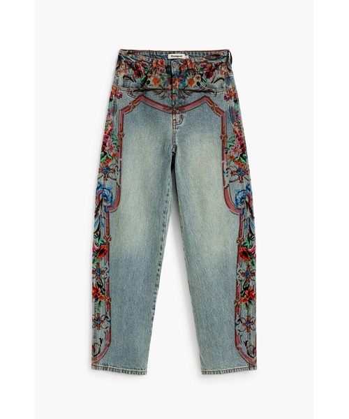 Desigual(デシグアル)の「フラワープリント バルーンデニムパンツ【2026-2027年秋冬新作】(デニムパンツ・レディース・ブルー・44/34)」の5枚目の写真
