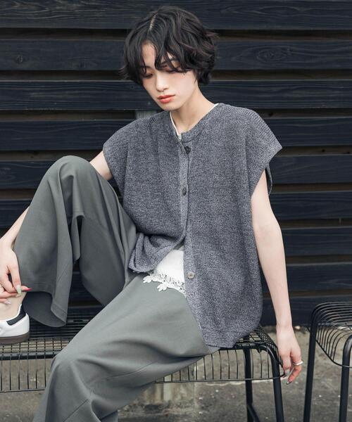 URBAN RESEARCH DOORS(アーバンリサーチドアーズ)の「『洗濯可/UVカット』『UR TECH』Aircare2WAYニットベスト(ベスト・レディース・グレー系その他/ブラウン/ブルー・FREE)」の18枚目の写真