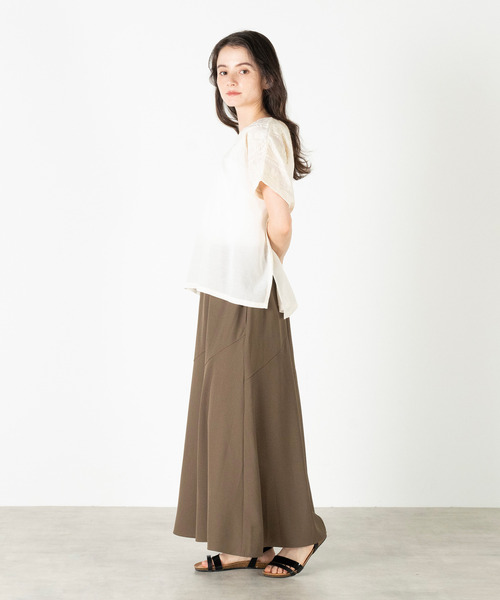 MELROSE claire(メルローズ クレール)の「【ドライボイル刺しゅうブラウス】(シャツ/ブラウス・レディース・オフホワイト/ブラック/ネイビー/ブラウン・FREE)」の9枚目の写真
