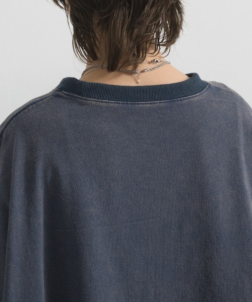 enhaut(アンオート)の「OEパウダー天竺 PRINCETON ロゴ 短丈 ワイドボリューム Tシャツ(Tシャツ/カットソー・レディース・グリーン/ネイビー/アイボリー/チャコールグレー・FREE)」の10枚目の写真