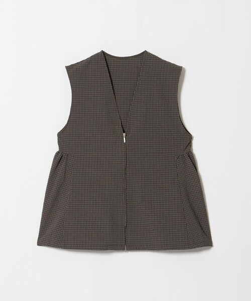 A DAY IN THE LIFE UNITED ARROWS（アデイインザライフユナイテッドアローズ）の「サッカー ペプラム ジップベスト ＜A DAY IN THE LIFE＞（Tシャツ/カットソー・レディース・ダークブラウン/ネイビー/ブラック・FREE）」の9枚目の写真