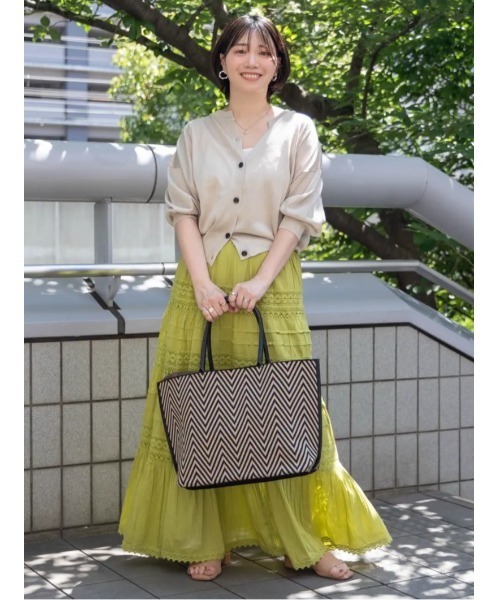 Te chichi(テチチ)の「コットンローンレースティアードスカート(スカート・レディース・グリーン/ブラック/ホワイト・F)」の9枚目の写真