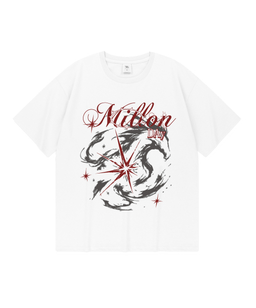 MILLION DAY（ミリオンデイ）の「スターホース クールコットン 半袖Tシャツ（Tシャツ/カットソー・レディース・バーガンディー/ホワイト・SMALL/MEDIUM/LARGE/X-LARGE）」の3枚目の写真