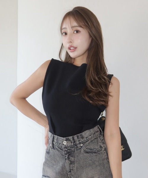 JOSE MOON(ジョゼムーン)の「KNIT BODY SUITS/ニットボディスーツ(ニット/セーター・レディース・ホワイト/ブラック/レッド・FREE)」の3枚目の写真