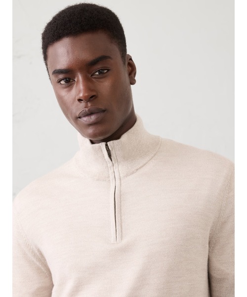 BANANA REPUBLIC FACTORY STORE(バナナリパブリック ファクトリーストア)の「BANANA REPUBLIC FACTORY STORE メリノウールハーフジップセーター(ニット/セーター・メンズ・ブラック/チャコールグレー/ブルー/ネイビー/ナチュラル・M/S/XL/L)」の4枚目の写真